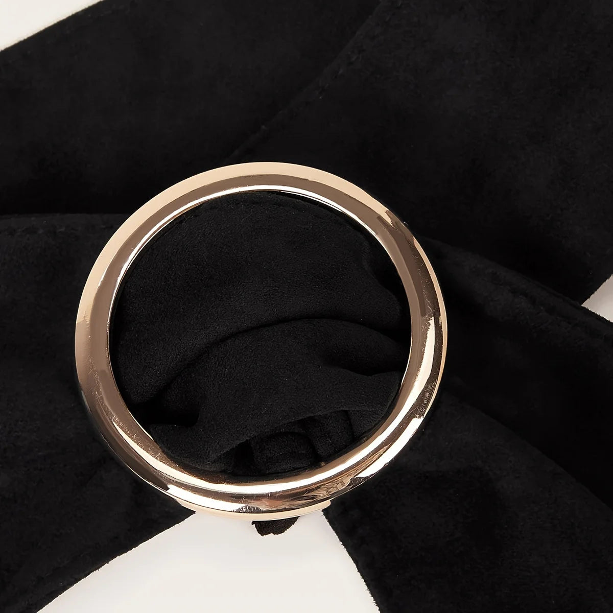 Fashionable and elegant retro women's high-end round buckle suede waist belt, soft and comfortable, versatile with a wide ribbon