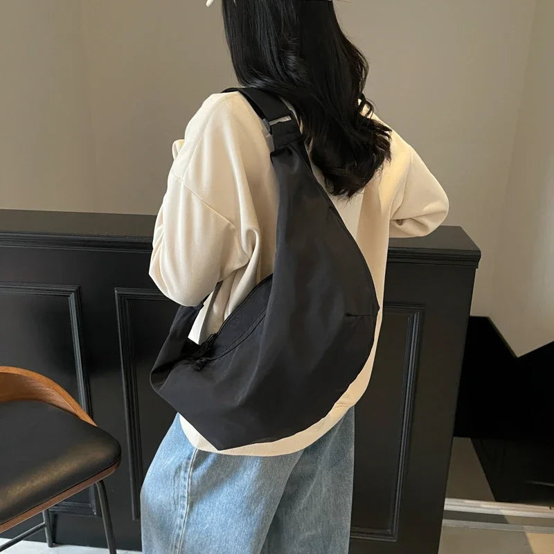 Simple Casual Solid Large Capacity Crossbody Bags for Women 2026 High Quality Fashionable Portable Fresh Versatile Shoulder Bags