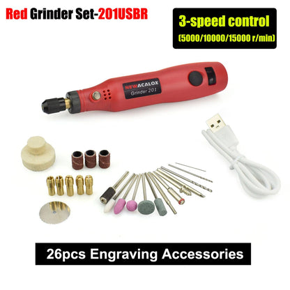 Toolour Cordless Rotary Tool Kit 26 Accessories 3-Speed Adjust Power Rotary Tools 5V 2A Electric Carving Pen for DIY Projects