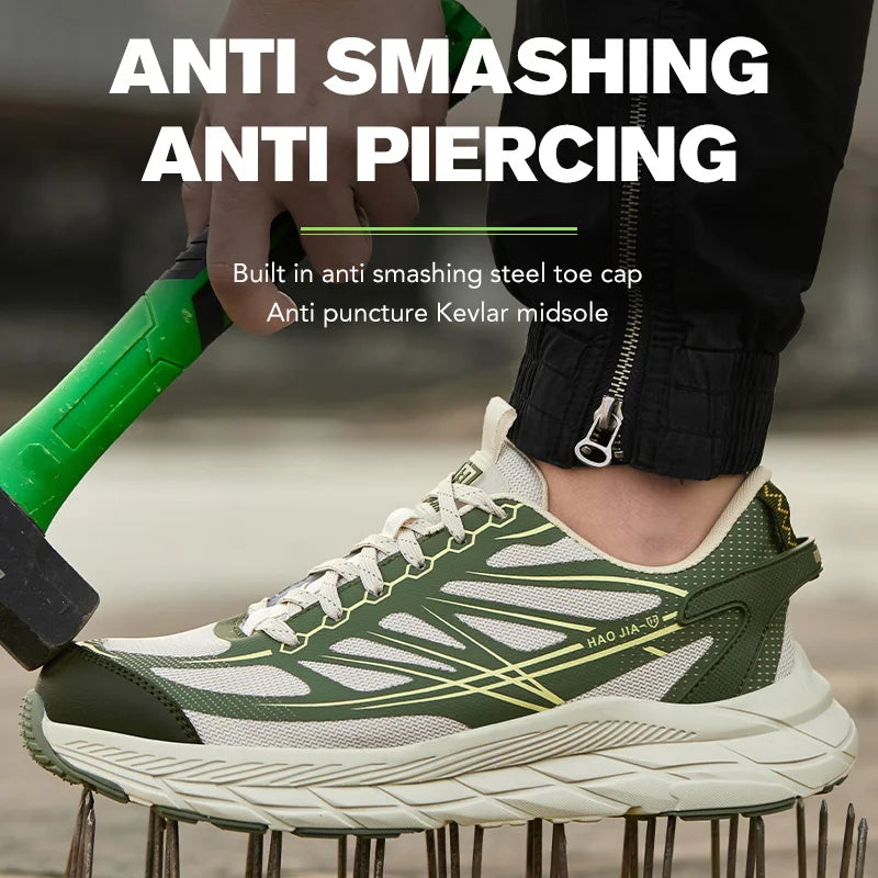 Lightweight Steel Toe Shoes Work Sneakers Safety Shoes Men Anti-Smash Anti Puncture Indestructible Shoes Security Breathable