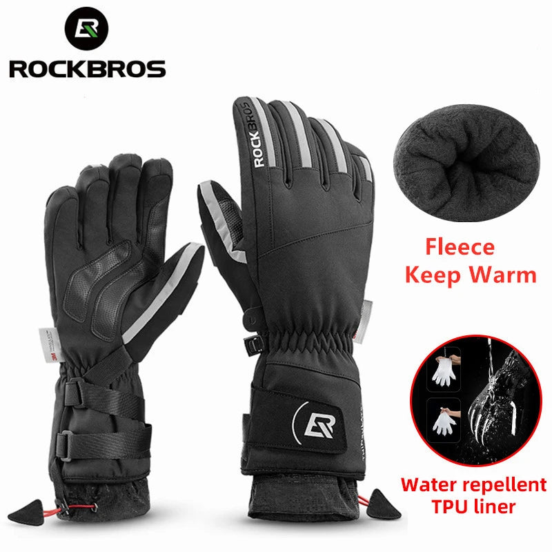 ROCKBROS Ski Gloves Snowboard Gloves Snowmobile Motorcycle Riding Winter Gloves Windproof Waterproof Unisex Snow Gloves