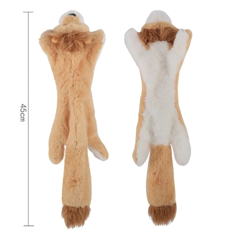 Cute Plush Squeak Toys Pet Wolf Rabbit Animal Plush Toys Dog Chew Whistling Involved Squirrel Dog Toy Funny Pet Products