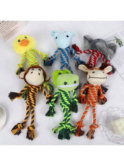 A Cotton Rope Pet Plush Toy, Durable and Bite-Resistant, Cartoon Animal-Shaped Dog Toy for Self-Entertainment and Boredom Relief, for Pets Only