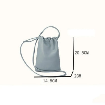 New Pu Leather Women Handbags Large Capacity Candy Color Crossbody Bags Solid Flap Mini Bucket Bag
