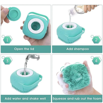 Bath Massage Brush Pet Massage Brush Bathroom for Dogs and Cats Shower Grooming Tool