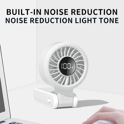 Digital Display Handheld Fan, USB Rechargeable Strong Wind Cooling Fan, Portable Mini Fan for Home Office Travel