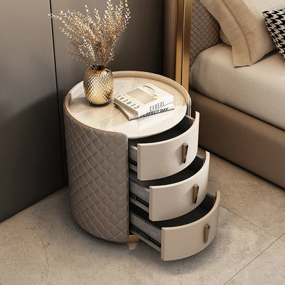 Storage Modern Nightstand Aesthetic Luxury Simple Leather Bedside Table Italian Trendy Muebles Para Cuarto Bedroom Furniture