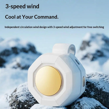 Portable Fan Mini Handheld Rechargeable Bladeless Electric Fan Clip Waist Fan Suitable for Outdoor Ventilation Desktop Small Fan