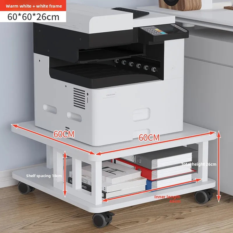 Low Profile Floor Mounted Office Desktop under Desk Printer Copier Storage Ra Home Use Mobile Organization elf