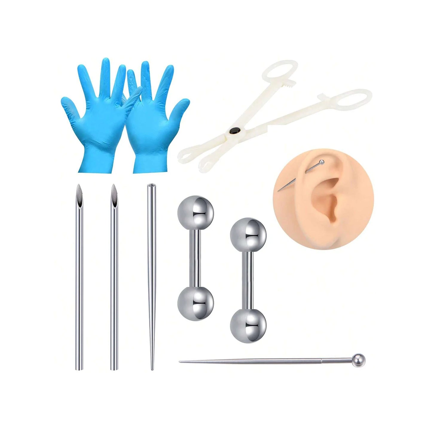 Piercing Kit For All Piercings, Piercing Taper For Belly Button Nose Septum Nipple Tongue Eyebrow Lip Piercing