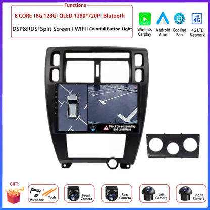 Player GPS Navigation Carplay Auto Android 16 For Hyundai Tucson 2004 -2009 Car Radio Multimedia Stereo Video