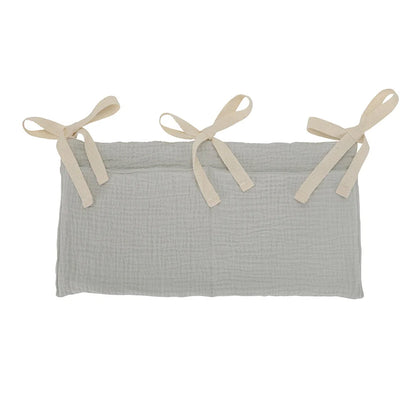 Baby Crib Organizer Cot Caddy Bed Storage Bag 2 Pockets Bedside Hanging Diaper Nursery Organizer for Diapers Toys Clothing