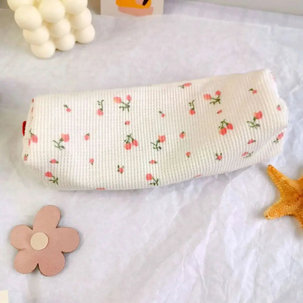 Office Supplies Simple Stationery Pen Box Makeup Bag Pen Holder Pencil Bag Small Flowers Storage Bags Pencil Cases
