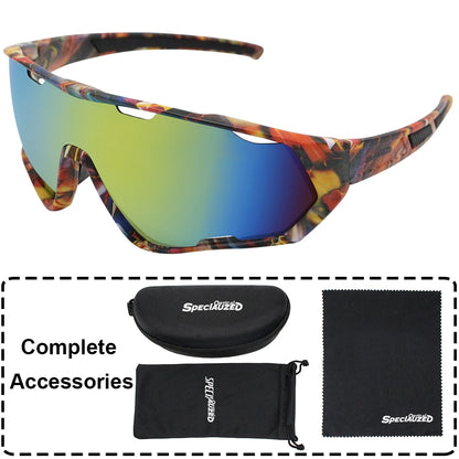 Sports Sunglasses for Men Women Youth UV400 Large Lenses Baseball Goggles Cycling Running Softball Biking Running Glasses