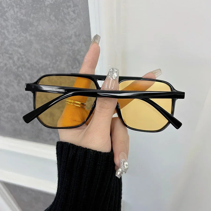 Elegant Square Sunglasses Women Men Casual Sun Glasses Female Male Fashion Mirror Vintage Outdoors Shades Oculos De Sol
