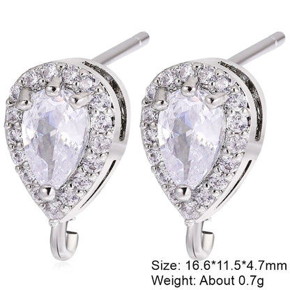 Juya 18K Gold Silver Plated Fastener Bales Fixture Earring Hook Locks For DIY Women Fashion Crystal Agate Charms Earrings Making