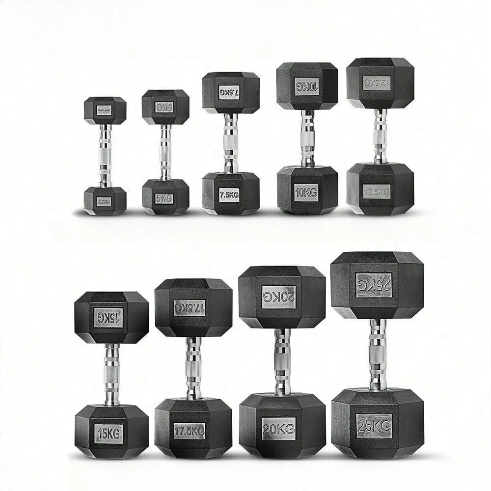 Hex dumbbells, 2.5-25 kg dumbbells,non-slip coating, ergonomic handle, solid iron dumbbell set, strength training,home gym