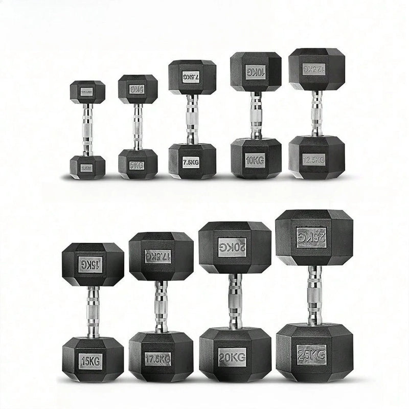 Hex dumbbells, 2.5-25 kg dumbbells,non-slip coating, ergonomic handle, solid iron dumbbell set, strength training,home gym