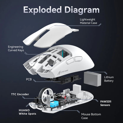 Attack Shark X11  X11SE Wireless Gaming Mouse 3-Mode , PAW3311, 22000DPI, 400IPS, PC Gaming Mouse