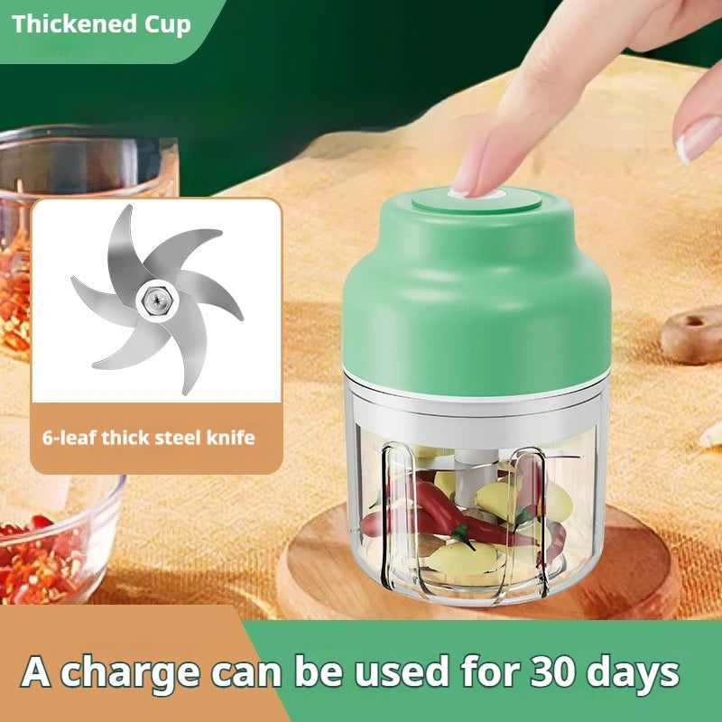 320ML Electric Garlic Grinder, Vegetable Chopper, Food Processor, USB Mini Garlic Grinder, Portable Small Food Processor