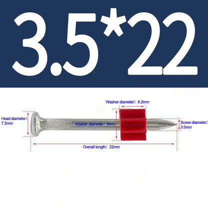 Hardened Concrete Wall Nail Set – Picture Hanging Nails, High-Strength Hardware Powder-Actuated Nails