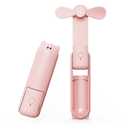 Portable Mini Handheld Fan 3 in 1 USB Rechargeable Folding Fan 2000mAh 3 Speed Adjustable Mini Hand Small Fan for Travel Outdoor