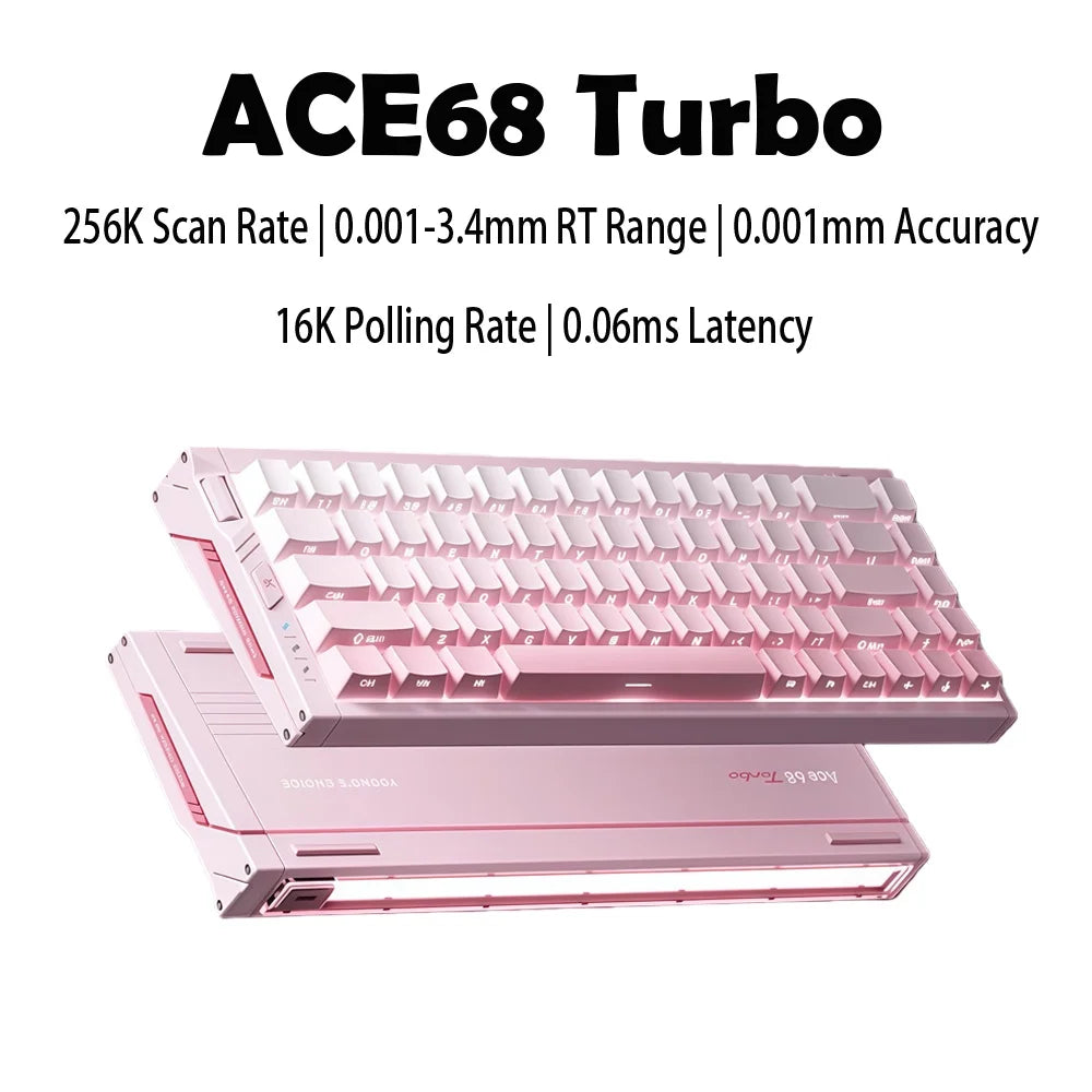 MCHOSE Ace68 Turbo Magnetic Switch Keyboard 16k Aluminium Alloy 0.001mm E-Sports Keyboard Ergonomics Low Delay Gamer Keyboards