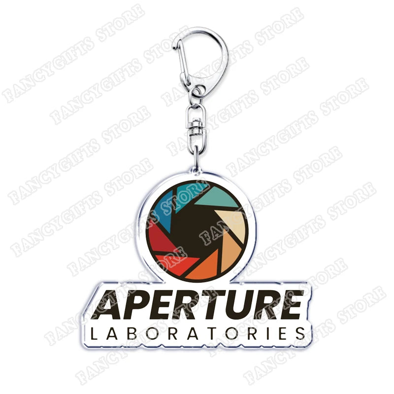 Popular Video Game Keychains for Accessories Bag Glados Aperture Laboratories Science Keyrings Jewelry Gamer Fans Gaming Gifts