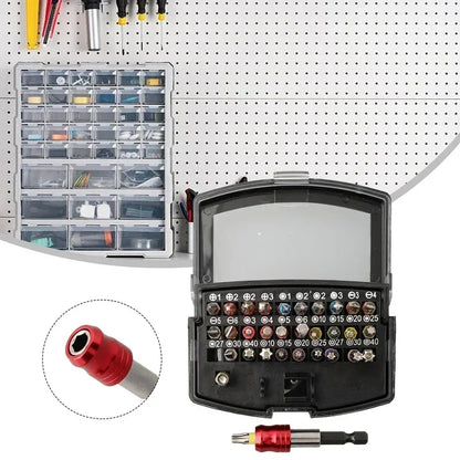 32pcs Screwdriver Bits Set - Hex/Torx/PH/H/SL Head with Quick Release Connector for Workshop Repairing Manual Tools