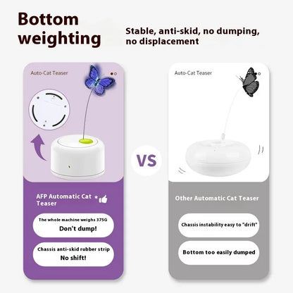 Pet cat self-hi boredom relief artifact butterfly electric cat teasing toy induction automatic rotation cat teasing turntable