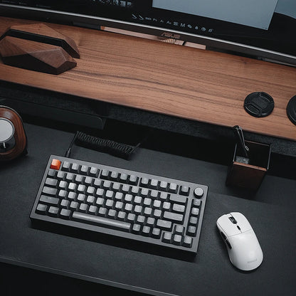 Walnut Wood Computer Riser with Drawers Desktop Storage Rack Double-Layer Monitor Stand Modern Office Space Saving Organizer