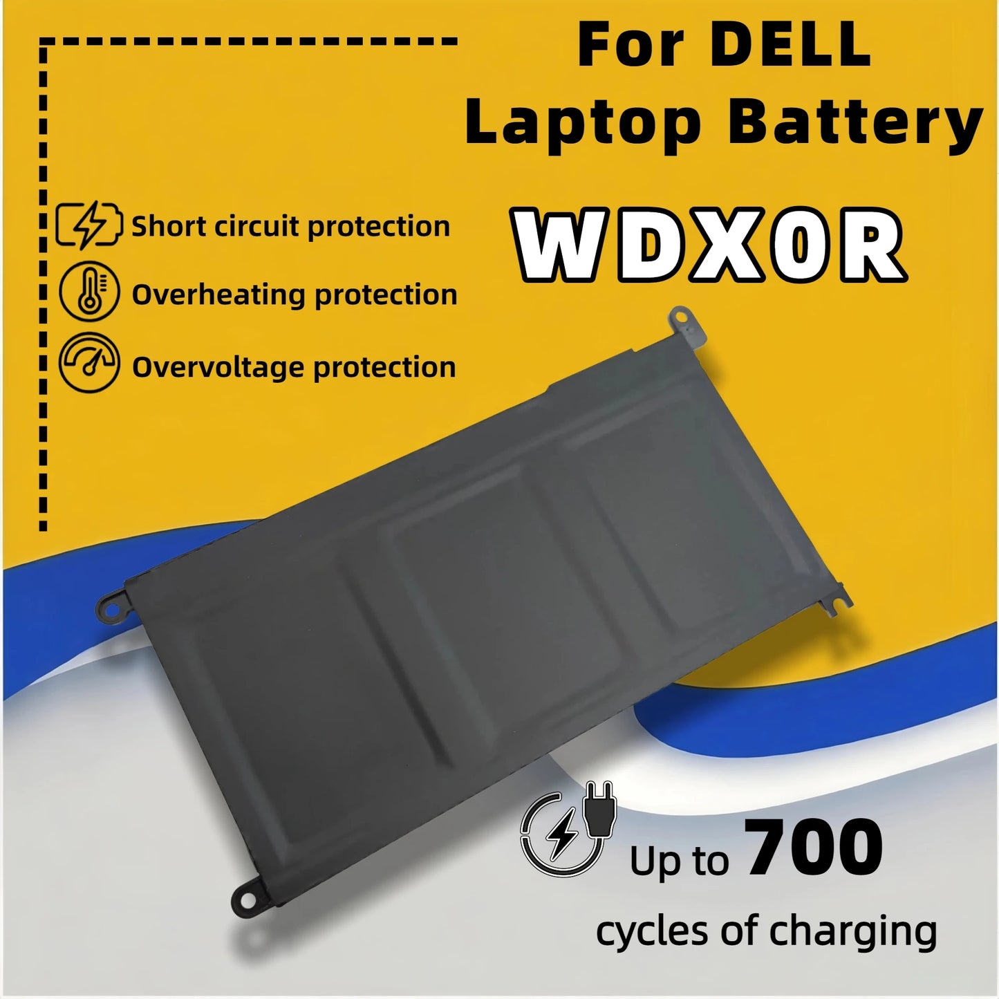 FRLESUI Laptop Battery WDX0R WDXOR For DELL Inspiron 14 5368 5567 7560 5767 7472 7460-d1525s 7368 7378 5565 Latitude 3488 3580