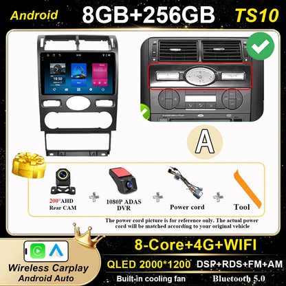 Android 16 GPS Navigation  For Ford Mondeo 2004 -2007 Auto Multimidia Video Player Carplay Head Unit Radio Stereo Car Dvd WIFI