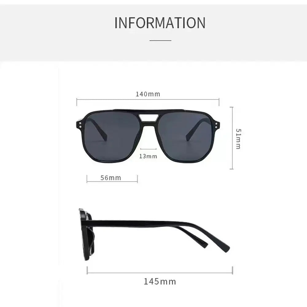 Punk Square Frame Sunglasses Anti-UV Beach Eye Protection Black Shades Glasses Travel Accessories Retro Sunglasses for women men