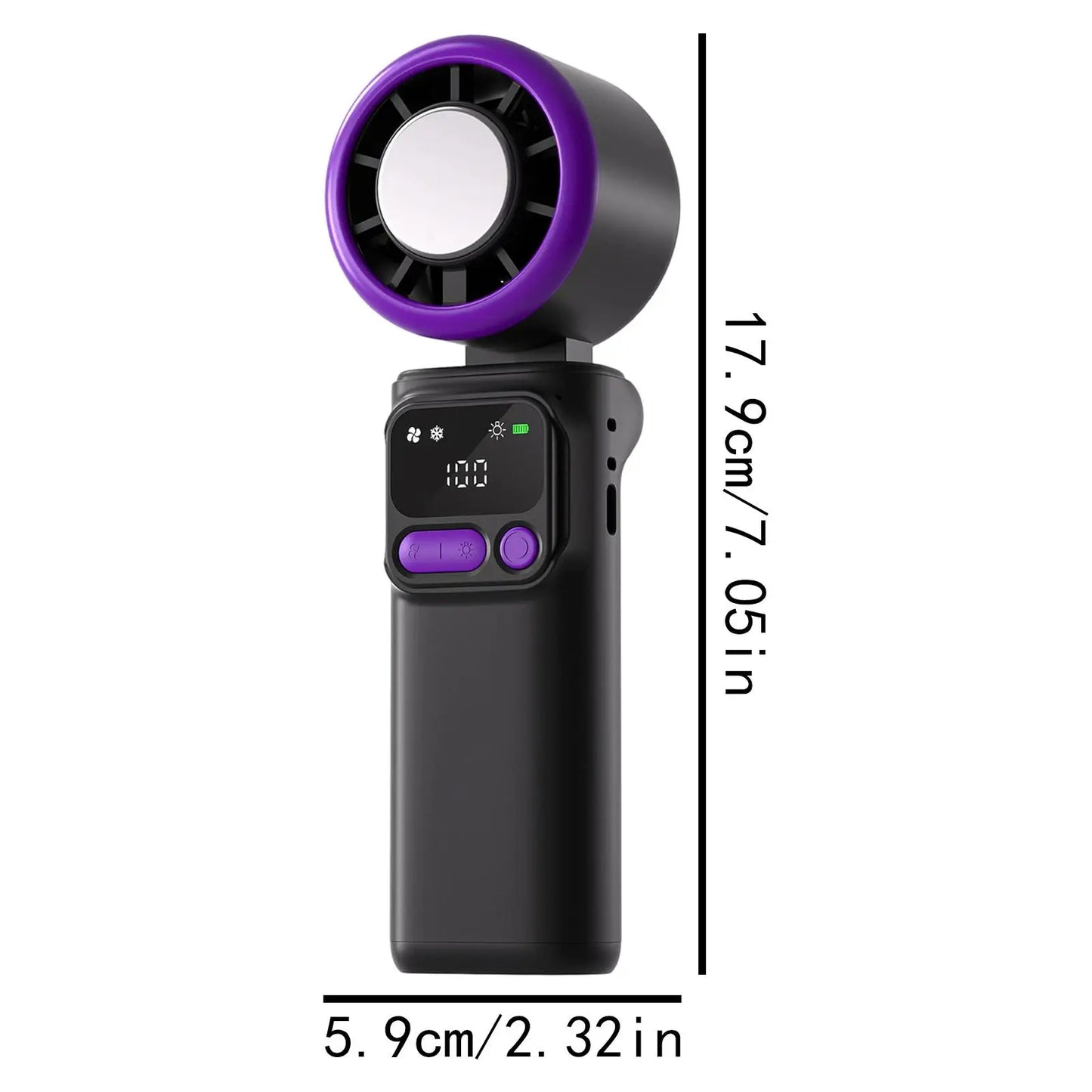 Portable Fan Handheld 5 Speeds Rechargeable Foldable Quiet Cooling Portable Tabletop Fan For Outdoor Travel Beach Camping Hiking