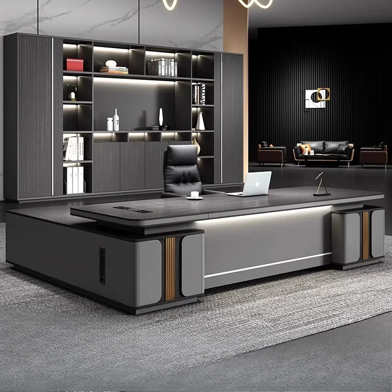 L Shape Storage Executive Desk Designer Computer Bureaux Table Computer Desks Workstation Modern Mesa Escriotorio Home Office