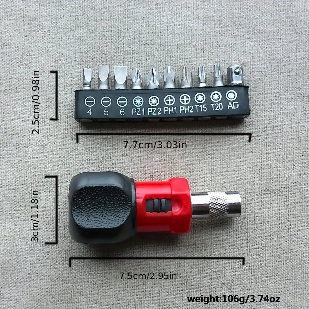 Multifunctional Ratchet Screwdriver with Reversible Quick And Labor-Saving Features, a Set of Household Hardware Tools