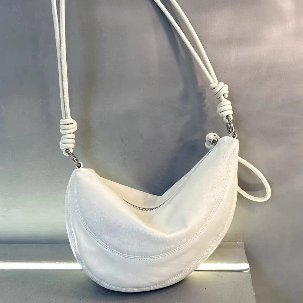 High End Casual Versatile One Shoulder Crossbody Soft Leather Crescent Underarm Bag Crossbody Bags for Women Handbags for Women