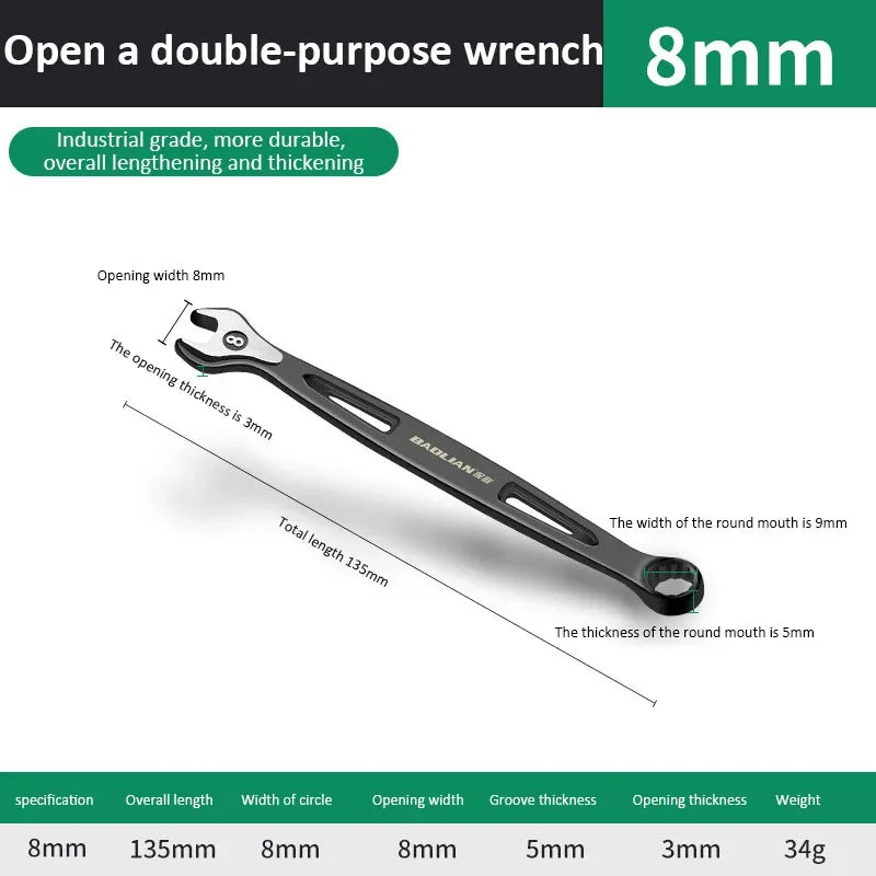 Durable Ratchet Wrench 8-32mm Universal Double Open Ends Torx Wrench Combination Wrench Fast Ratchet Wrench Auto Repair Tools