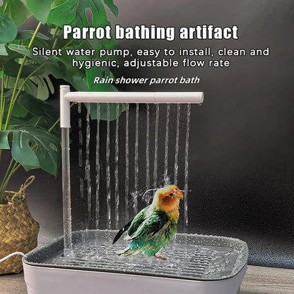 Automatic Parrot Bird Bath Tub USB Electric Pet Water Circulating Fountain Shower Bathtub Pet Supplies for Birds