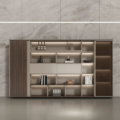 High Office Filing Cabinet With Open Shelves Office Display Cabinet Bookshelf Wood File Storage Cabinet Office Equipment