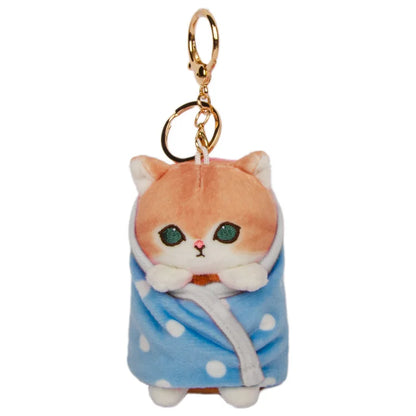 Soft Plush Keychain with Cute Cartoon Shark and Cat for Anime Fans Adorable Mofusand Figure