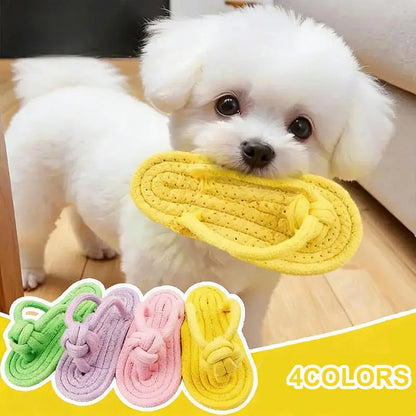 Funny Pet Dog Toys Slippers Cotton Rope Shoes Interactive Chewing Puppy Dog Teeth Cleaning Outdoor Training Cat Relieve Anxiety