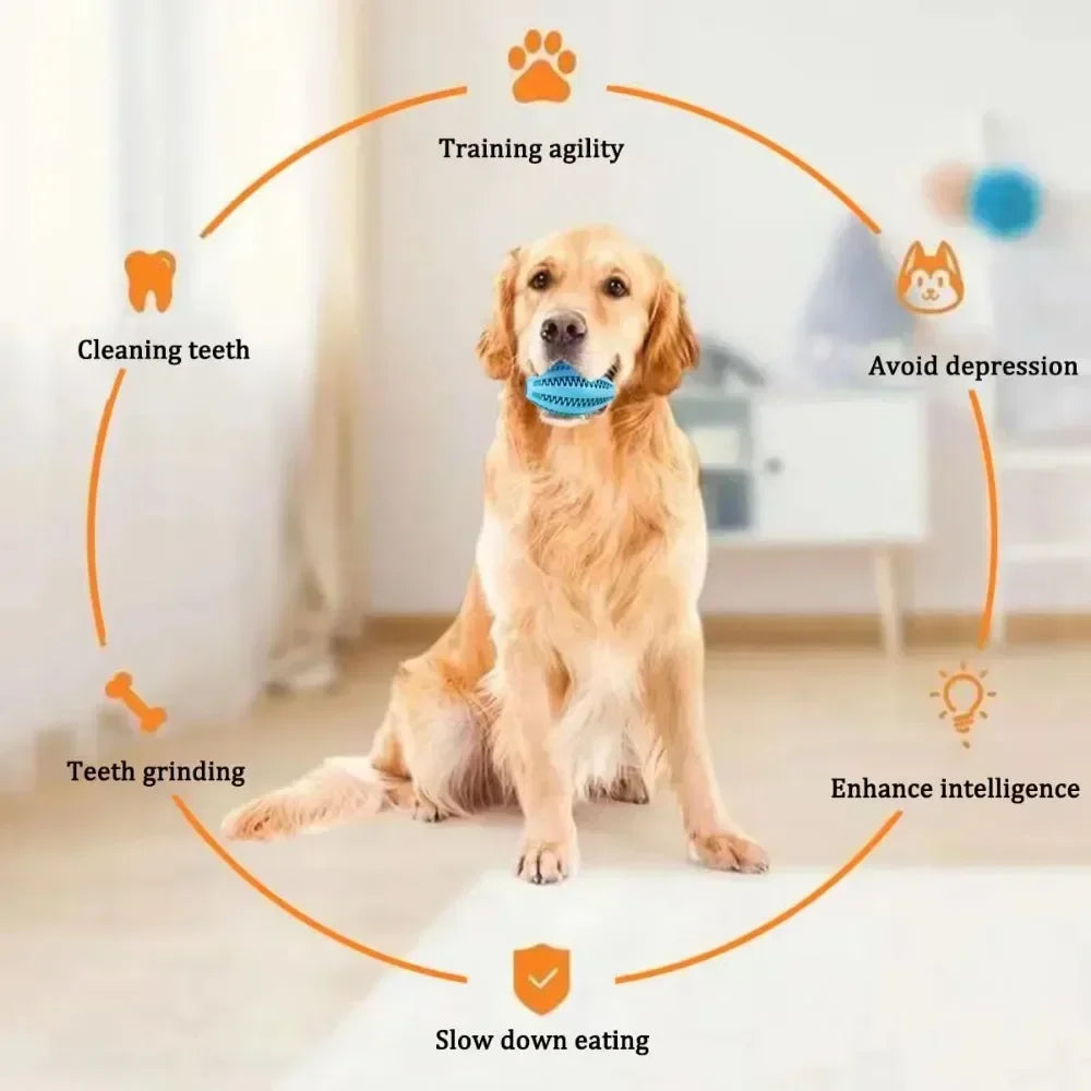 Pet Dog Toys Chew For Dogs Toy Teeth Cleaning Snack Ball Natural Rubber Super Hard Pets Products Accessories Supplies Home