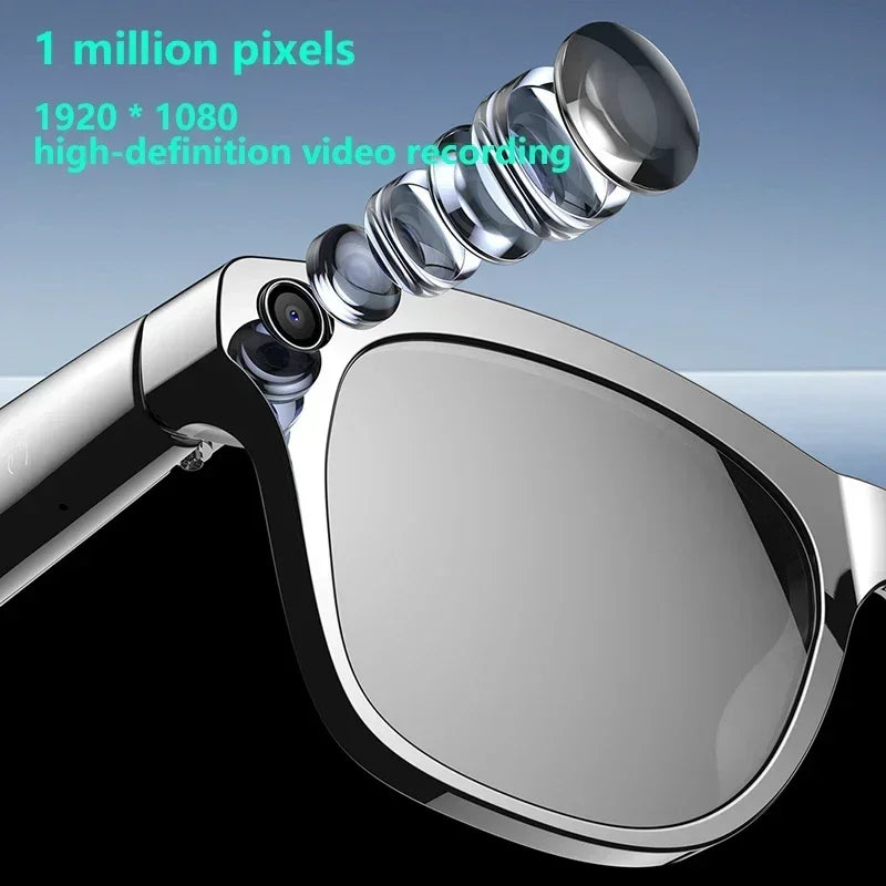 Lenovo 100MP Camera 8K HD Smart Glasses Chat GPT 260mAh Battery Bluetooth Call Voice Assistant Control Motorcycle Sunglasses