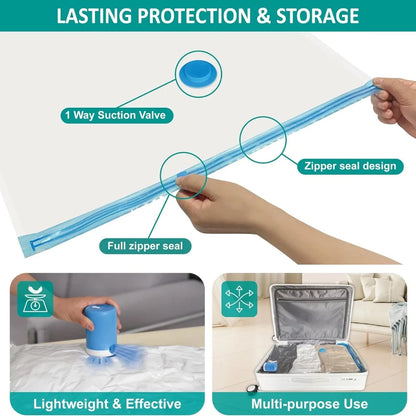 Vacuum Storage Bags Electric Pump Vacuum Seal Space Saver Bags Clothing Vaccum Bag Vacuum Compression Space Saving Storage Bag