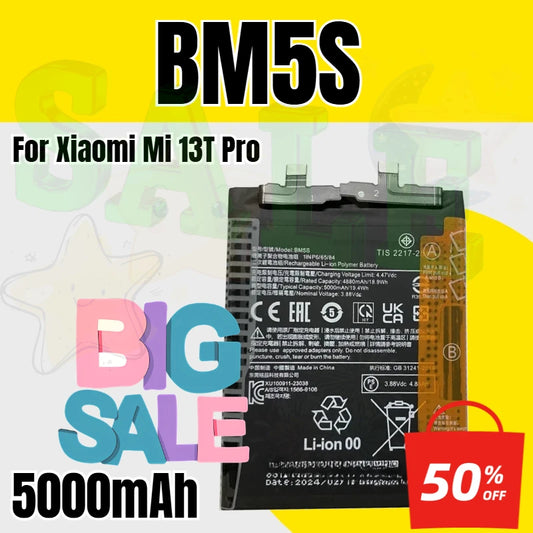 BM5S Battery 5000mAh for Xiaomi Mi 13T Pro Mobile Phone Batteries