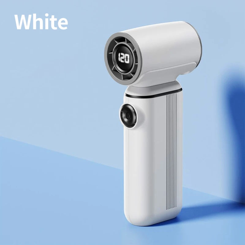Portable Mini Handheld Fan with LED Display Semiconductor Refrigeration 120 Speeds USB Rechargeable Battery Outdoor Fan