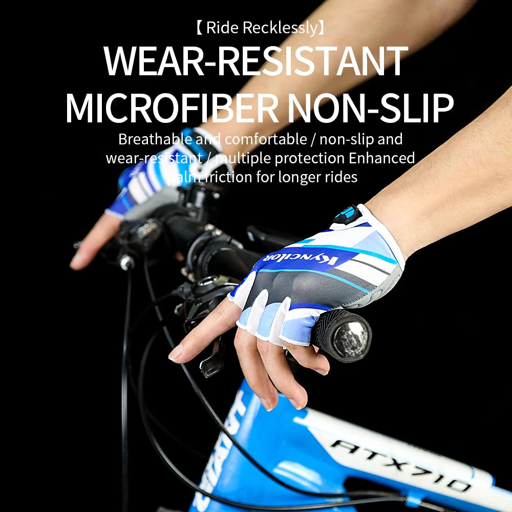 Anti Slip Shock Breathable Half Finger Gloves Men Women Half Finger Gloves Breathable Cycling Gloves Bicycle Gloves Bike Gloves