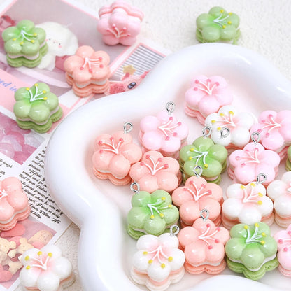 10PCS Shiny Cherry Blossom Cake Series Flat Back Charms For Earrings Bracelet Hairpin DIY Jewelry Pendants Decoration Accessorie